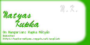 matyas kupka business card